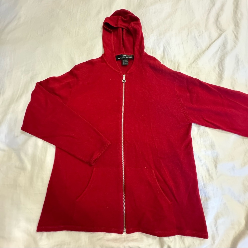 AG Amal Guessous 100% Cashmere Red Che Guevara Zip Hoodie - Men’s Size: Small